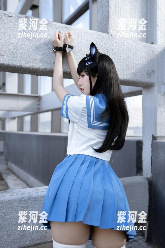 不呆猫 精选水手服,百合黑丝:不呆猫的迷人态度,让你忍不住多看几眼。